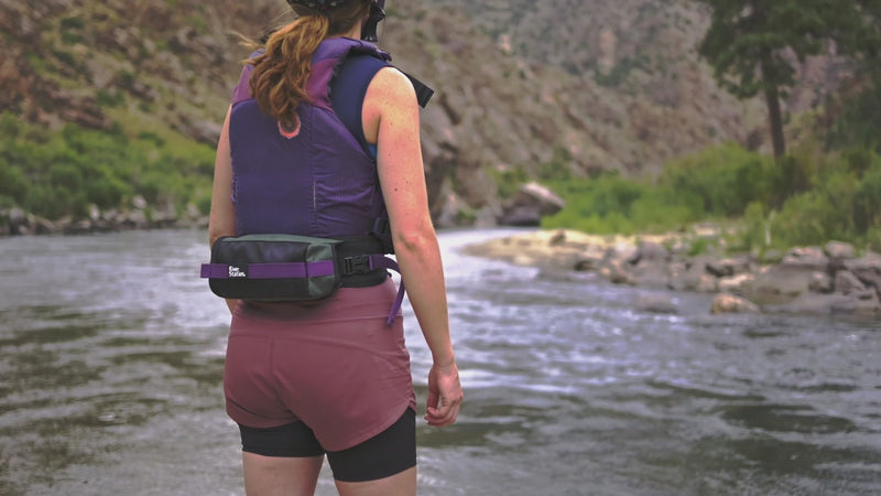 GuideLaunch Waist throw bag for whitewater kayaking and rafing
